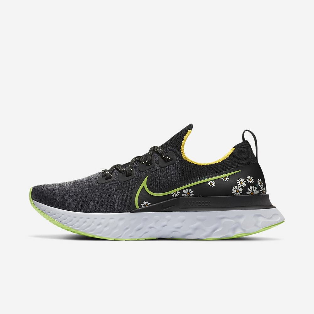 Chaussure De Running Nike React Infinity Run Flyknit Noir 0873-514 Black/Speed Yellow/White/Ghost Green Homme | EKH-79542795